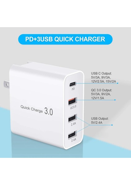 20W Ingiltere Tak 48W 4 USB Tip C Hızlı Şarj 3.0 Güç Adaptörü iPhone 13 12 11 Pro Xr x Xs Max 8 iPad Hızlı Şarj Duvar Seyahat Pd Şarj Cihazı (Yurt Dışından) modelleri