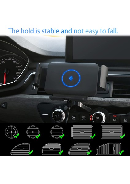 S15 Araç Şarj Cihazı ile 15W Otomatik Sıkma Araç Kablosuz Şarj Cihazı Samsung Galaxy Z Fold 3 2 NOTE20 S20 iPhone 13 12 11 Hava Firar Dağı Telefon Tutucu (Yurt Dışından) modelleri