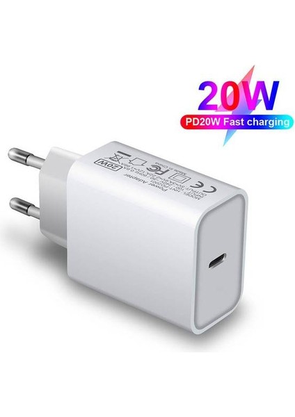 Abd Fiş Tipi C Bağlantı Noktası Beyaz 20 W Pd USB C Şarj Cihazı iPhone x 7 8 9 13 Pro Max 12 Mini 11 Hızlı Şarj Cihazı Tip C Samsung Xiaomi 11 Hızlı Şarj Adaptörü (Yurt Dışından)