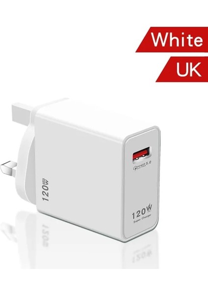 Ingiltere Tak 120W Hızlı Şarj Adaptörü Xiaomi Civi 12S Ultra 12 Lite Redmi Not 11 9 Pro K50 Poco C40 Huawei Samsung Oneplus USB Şarj Cihazı (Yurt Dışından)