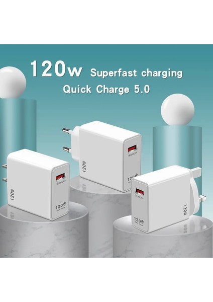 Ingiltere Tak 120W Hızlı Şarj Adaptörü Xiaomi Civi 12S Ultra 12 Lite Redmi Not 11 9 Pro K50 Poco C40 Huawei Samsung Oneplus USB Şarj Cihazı (Yurt Dışından) modelleri