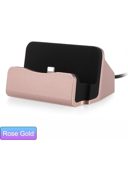 Android Için Gül Altın USB Kaide Veri Şarj Cihazı Dock Standı Istasyonu Şarj iphone 8 7 Xr Xs Masaüstü Cradle Samsung Xiaomi Yerleştirme Ladestation (Yurt Dışından)