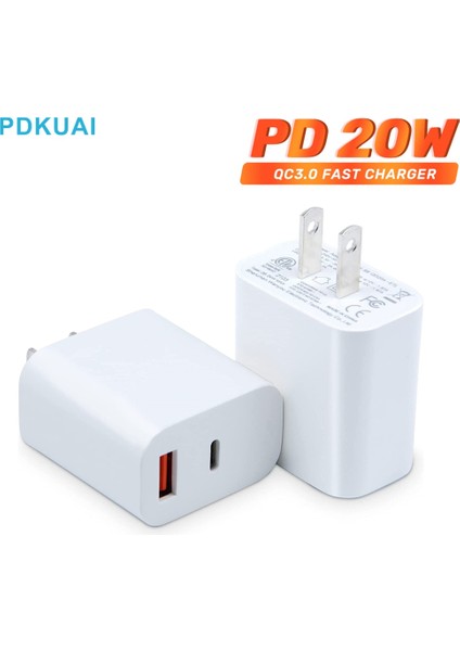 20W Ingiltere Tak 20W Hızlı Şarj 3.0 Tip C Pd USB Şarj Cihazı iPhone 13 12 Pro Max Samsung Xiaomi 2 Port Hızlı Şarj Duvar Seyahat Adaptör Fişi (Yurt Dışından) fiyatları