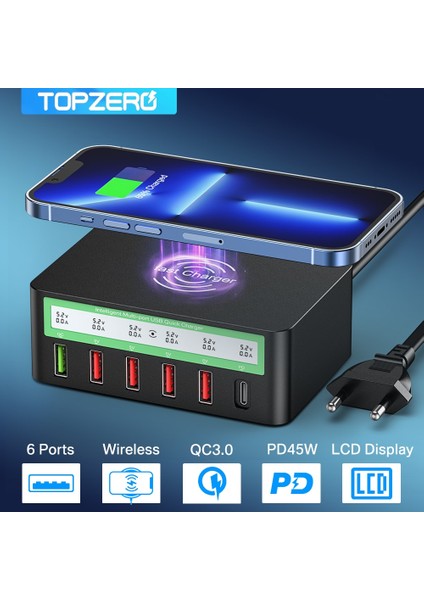 Ingiltere Tak Beyaz 40W AS818F 100W Çoklu USB Şarj Istasyonu Hub Qc3.0 Pd Hızlı Şarj Adaptörü Telefon USB C Şarj Cihazı Kablosuz Şarj Cihazı iPhone 13 12 x Xiaomi (Yurt Dışından) indirimleri
