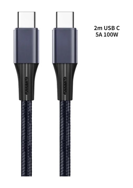 Siyah 2m 100W Kablo Voxlınk 100W USB C PD100W/87W/65W/45W/30W/18W Ab/abd/ingiltere Şarj Cihazı Tip C 4-Port Güç Adaptörü Macbook Pro 13/15/16 iPhone Xs Xr (Yurt Dışından)