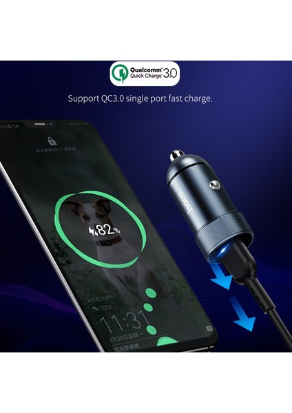 Kırmızı Hoco Hızlı Şarj 3.0 Mini USB Araç Şarj Cihazı Xiaomi Mi 9 iPhone Huawei P30 Samsung Qc 3.0 3A Hızlı Şarj Cihazı Araç Şarj Adaptörü (Yurt Dışından) fırsatları