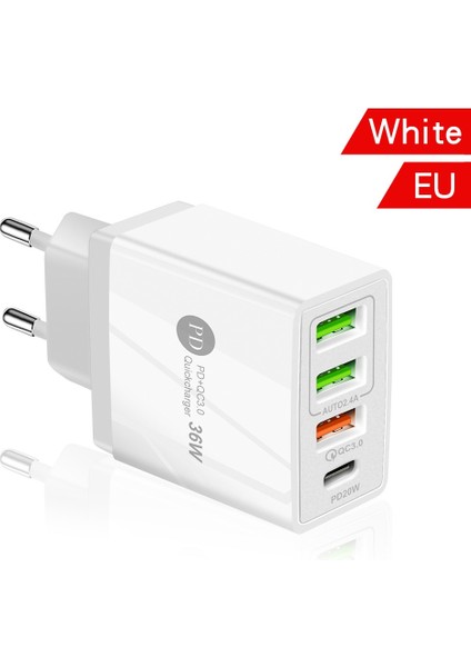 Abd Siyah Hızlı Şarj Cep Telefonu Şarj Cihazı PD36W + Qc3.0 2.4A Çift USB Çok Bağlantı Noktalı USB Seyahat Şarj Cihazı, Pd Şarj Kafası ile (Yurt Dışından) fiyatları