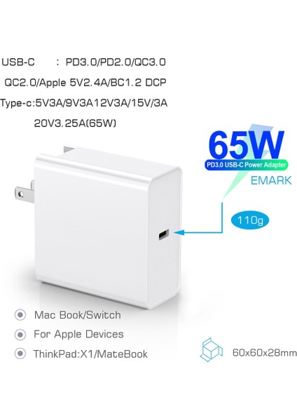 65W Ingiltere 65W 60W 45W 30W 18W Usb-C Güç Adaptörü 3A Kablo Pd/qc3.0 Şarj Cihazı MacBook Xiaomi Huawei Iphone/ipad Pro S9/10 ile C-C Kablo (Yurt Dışından) modelleri