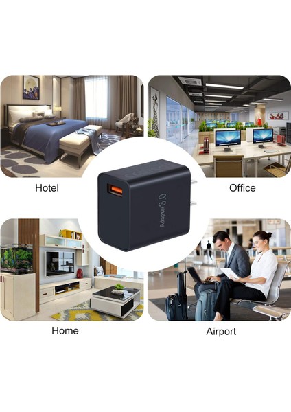 Siyah Abd Hızlı Şarj 3.0 4.0 USB Şarj Cihazı Qc 18W Hızlı Şarj Adaptörü Seyahat Duvar Telefonu Fişi iPhone Samsung Xiaomi Kablosuz Şarj Cihazları (Yurt Dışından) fırsatları