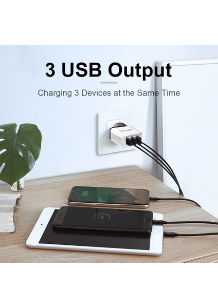 Ingiltere Tak Siyah Qgeem 3 USB Şarj Cihazı Hızlı Şarj 3.0 Hızlı USB Duvar Şarj Cihazı Taşınabilir Mobil Şarj Cihazı Qc 3.0 Adaptörü Xiaomi iPhone x Için Ab Abd Tak (Yurt Dışından) modelleri