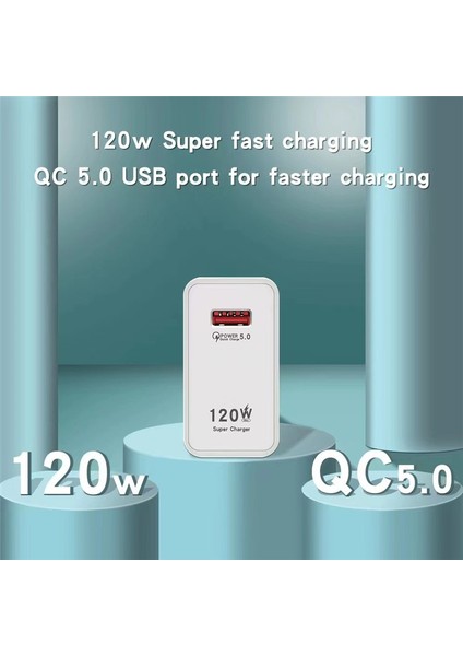 1m Tip C Beyaz Gan 120W USB Şarj Cihazı Hızlı Şarj Qc 5.0 Tip C Hızlı Şarj iPhone Xiaomi Huawei Samsung ipad Oneplus Oppo Google Adaptörü (Yurt Dışından) fiyatları