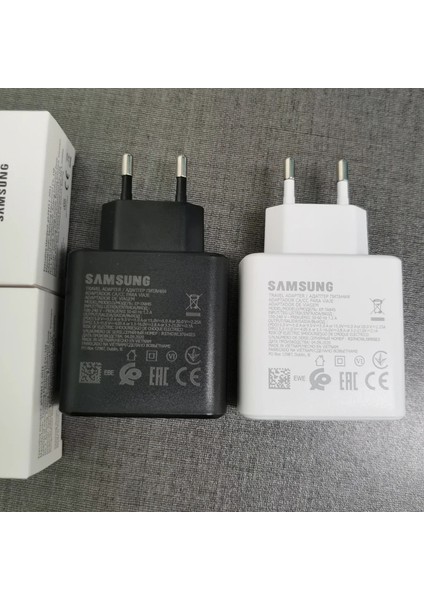 Siyah Ab Seti (Kutu Yok) Samsung 45W Pd Süper Uyarlanabilir Hızlı Şarj Şarj Cihazı EP-TA845 Galaxy S20 S21 S22 S23 Not 10 Artı 20 Ultra A73 iPhone 13 12 Için (Yurt Dışından) modelleri