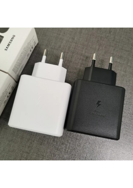 Siyah Ab Seti (Kutu Yok) Samsung 45W Pd Süper Uyarlanabilir Hızlı Şarj Şarj Cihazı EP-TA845 Galaxy S20 S21 S22 S23 Not 10 Artı 20 Ultra A73 iPhone 13 12 Için (Yurt Dışından) indirimleri