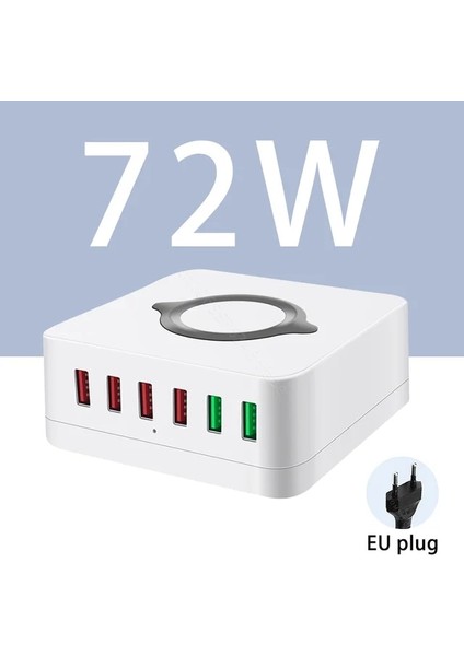 72W Ab Tak 100W 8 Bağlantı Noktalı USB Şarj Cihazı Hızlı Şarj 3.0 Adaptör Hub Kablosuz Şarj Cihazı iPhone 11 13 Samsung Için Şarj Istasyonu Pd Hızlı Şarj Cihazı (Yurt Dışından)