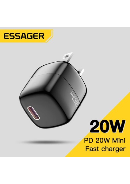 Tip 20W Siyah Ab Tak Essager USB Tip C Hızlı Şarj Cihazı 20W Qc Pd 3.0 Mini Taşınabilir USB C Şarj Cihazı IPhone 13 12 Pro IPad Xiaomi Cep Telefonu Adaptörü (Yurt Dışından) fiyatları
