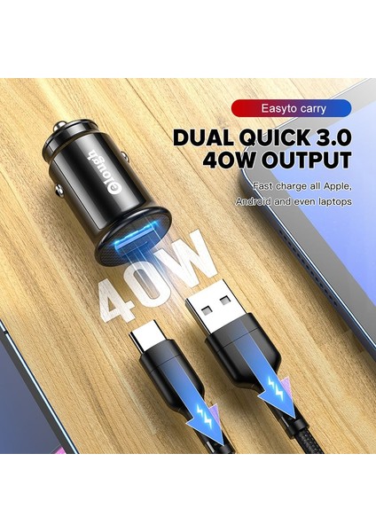 Beyaz USB C Pd Elough USB C Araç Şarj Cihazı Hızlı Şarj 3.0 Pd Tip C Şarj Cihazı 20W Hızlı Şarj Araç Telefonu Şarj Cihazı iPhone Xiaomi Huawei Samsung Için (Yurt Dışından) modelleri