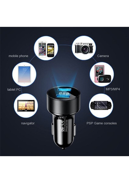 Şerit 4.8A 5V Araç Şarj Cihazları 2 Port Hızlı Şarj Samsung Huawei iphone 11 8 Artı Evrensel Alüminyum Çift USB Araç Şarj Adaptörü (Yurt Dışından) fiyatları