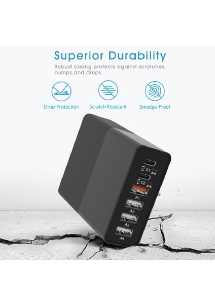 Au Tak 6 Port 80W Ilepo 80W USB Şarj Cihazı Pd Qc3.0 Çift Protokol Hızlı Şarj 6 Port Çoklu USB Hızlı Şarj Istasyonu iPhone Tablet Güç Adaptörü (Yurt Dışından) fırsatları