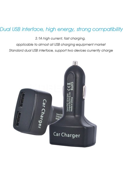 Beyaz Mavi Işık Kebidu 4 In 1 5V 3.1A Araç Şarj Cihazı Çift USB Bağlantı Noktaları Adaptör Soketi iPhone Tablet Pc Için Mavi Kırmızı LED Ekran ile Araç Şarj Cihazı (Yurt Dışından) fırsatları