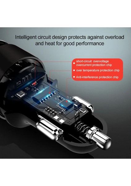Altın USB Araç Şarj Cihazları 2 Port Hızlı Şarj Samsung Huawei Iphone 11 12 13 Xiaomi Evrensel Alüminyum Çift USB Araç Şarj Adaptörü (Yurt Dışından) fiyatları