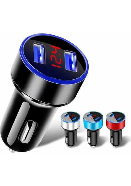 Altın USB Araç Şarj Cihazları 2 Port Hızlı Şarj Samsung Huawei Iphone 11 12 13 Xiaomi Evrensel Alüminyum Çift USB Araç Şarj Adaptörü (Yurt Dışından) modelleri