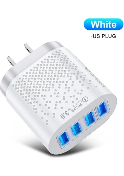Abd Plup Beyaz Floveme USB Şarj Cihazı 48W Ab/abd Telefon Şarj Cihazı Hızlı Şarj 3.0 iPhone 12 11 3A Xiaomi Cep Telefonu Şarj Cihazı Için Hızlı Şarj (Yurt Dışından)