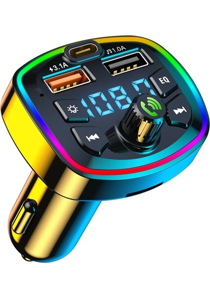 Siyah USB Tf Kart Desteği Şarj Cihazı Kablosuz Bluetooth 5.0 Araba LCD Eller Serbest Fm Verici Müzik Çalar Cep Telefonu iphone 14 13 (Yurt Dışından) fırsatları