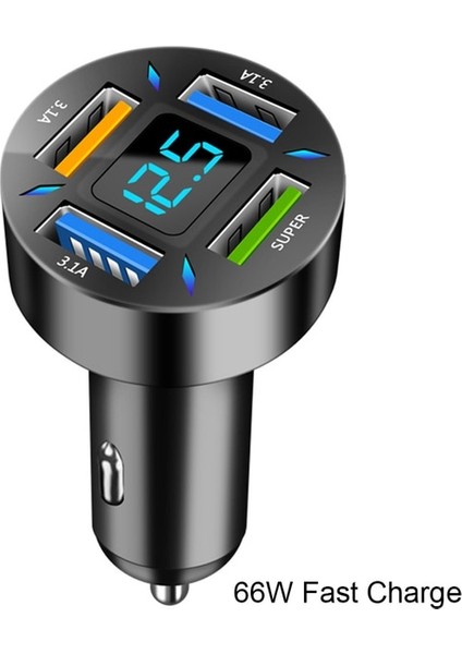 66W Hızlı Şarj 66W 4 Bağlantı Noktalı USB Araç Şarj Cihazı Hızlı Şarj Pd Hızlı Şarj 3.0 USB C Araç Telefonu Şarj Adaptörü iPhone 13 12 Xiaomi Samsung Için (Yurt Dışından)