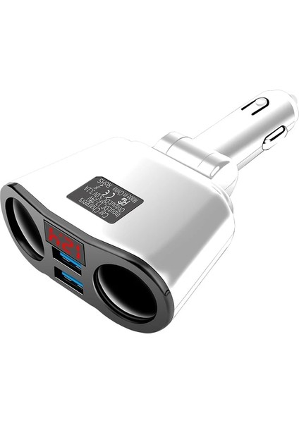 Beyaz USB Araç Şarj Cihazı 3.1A Araç Çakmak Soket Splitter Fiş LED Araç Şarj Adaptörü iPhone Xr Xs 11 Pro Samsung S10 S9 (Yurt Dışından)