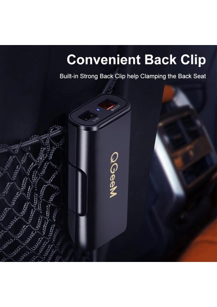 1qc 3-2A Kablo Qgeem 4 USB Araç Şarj Cihazı iPhone Hızlı Şarj 3.0 Araç Taşınabilir Şarj Cihazı Çekiç Ön Arka Qc3.0 Telefon Şarj Hızlı Araç Şarj Cihazı (Yurt Dışından) fırsatları