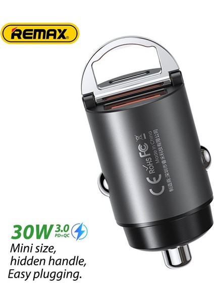 Gri Remax Mini Halka 30W Pd+Qc Hızlı Şarj Araç Şarj Cihazı 1A1C Çıkış Çoklu Tüm Cep Telefonları ve Tabletlerle Uyumlu (Yurt Dışından) fiyatları