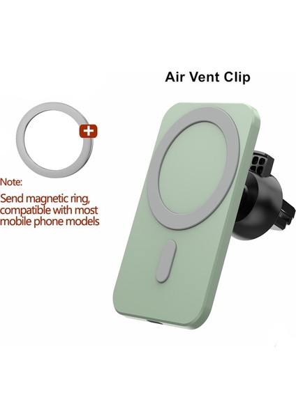 Havalandırmalı Yeşil 15W Manyetik Kablosuz Araç Şarj Cihazları iPhone 12 12PRO 12MINI Hızlı Şarj Pedi iPhone 12PRO 12PRO Max Mıknatıslı Şarj Cihazları (Yurt Dışından)