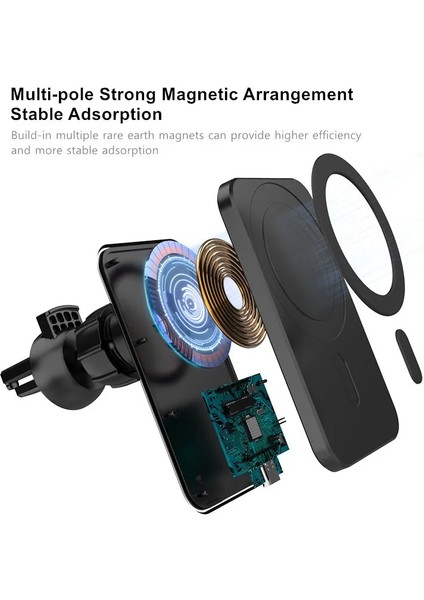 Havalandırmalı Yeşil 15W Manyetik Kablosuz Araç Şarj Cihazları iPhone 12 12PRO 12MINI Hızlı Şarj Pedi iPhone 12PRO 12PRO Max Mıknatıslı Şarj Cihazları (Yurt Dışından) modelleri