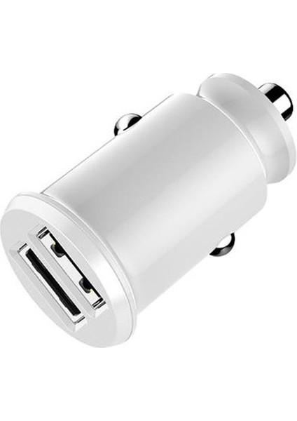 Beyaz Oppselve USB Araç Şarj Cihazı iPhone Samsung Tablet 3.1A Mini Hızlı Şarj Cihazı Araç Şarj Cihazı Çift USB Araç Telefonu Şarj Adaptörü Arabada (Yurt Dışından)