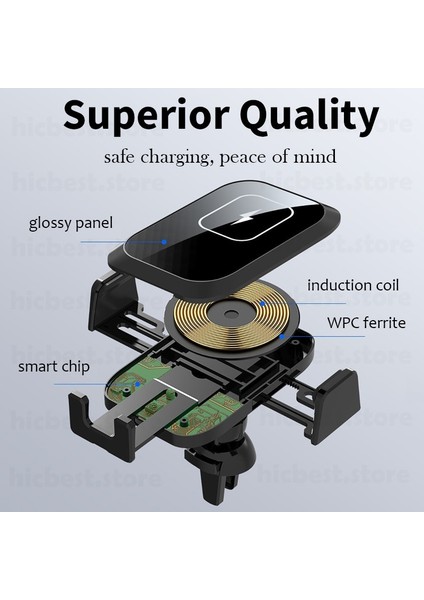 Stil 6 15W Kablosuz Araç Şarj Cihazı Telefon Tutucu iPhone Için Kablosuz Şarj Araç Indüksiyon Şarj Cihazı iPhone 12 Se 11 8 Samsung S20 Için Montaj (Yurt Dışından) modelleri