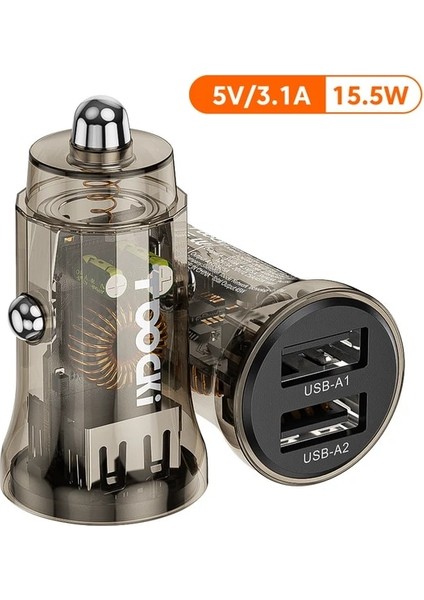 Şeffaf 15.5W Toocki USB C Araç Şarj Cihazı Qc 4.0 Pd3.0 45W Tip C Hızlı Araç Telefonu Şarj Cihazı iPhone 14 13 12 Samsung S22 Ultra Xiaomi Huawei Poco (Yurt Dışından)