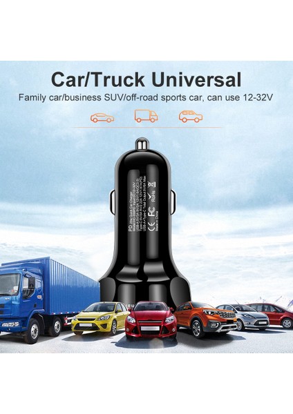 Beyaz 2usb 2pd Olaf Çift USB C Araç Şarj Cihazı Hızlı Şarj Tipi C Pd Qc3.0 3.1A USB Şarj Aleti Adaptörü iPhone Xiaomi Huawei Cep Telefonu (Yurt Dışından) modelleri