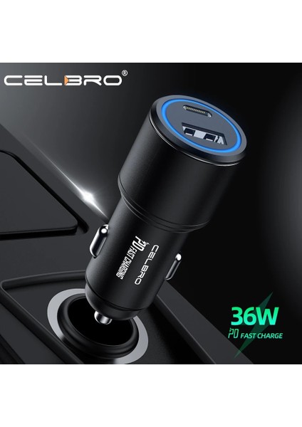 1.2m Pd Kablo Kırmızı 36W USB Araç Şarj Cihazı Pd Qc 3.0 Samsung Note 20 Için Hızlı Şarj iPhone 12 Pro Xiaomi Tablet LED Çift USB C'den C'ye Otomatik Araç Şarj Cihazı (Yurt Dışından) modelleri