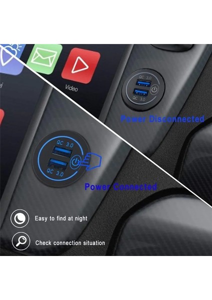 Mavi Tkey Qc 3.0 Dokunmatik Anahtarı Araba Çift USB Şarj Soketi Su Geçirmez Evrensel Cep Telefonu Kamyon iphone Için Şarj Tablet Şarj (Yurt Dışından) fırsatları