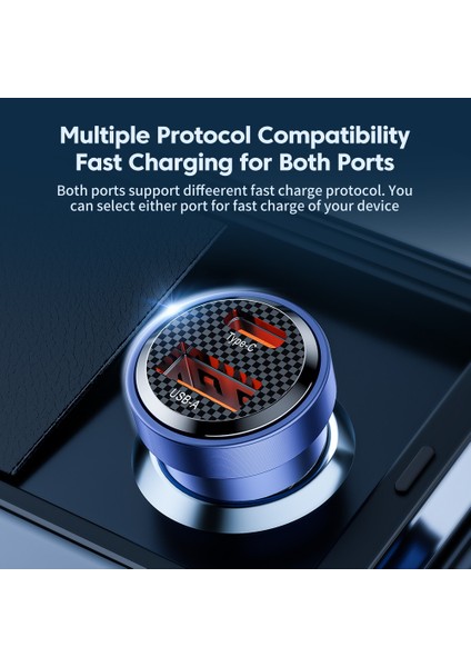 Siyah 2usb 15W Toocki USB C Araç Şarj Cihazı Tip C 45W 5A Hızlı Şarj 4.0 Qc3.0 Telefon Şarj Cihazı Hızlı Şarj iPhone 14 13 12 Pro Xiaomi Samsung (Yurt Dışından) fiyatları