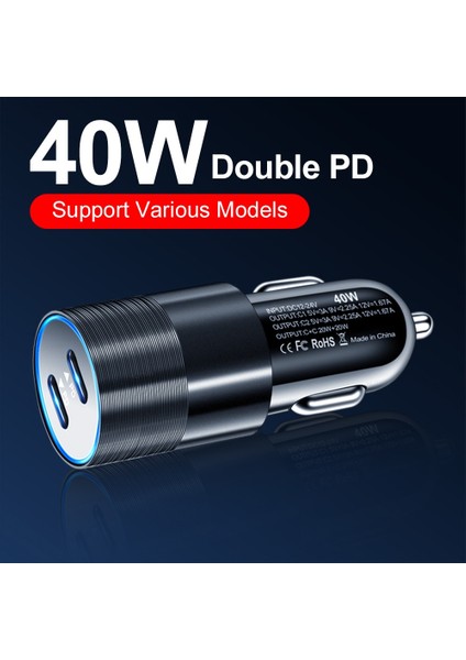Double Pd Gold A Olaf 40W USB Araç Şarj Cihazı Hızlı Şarj Çift Pd Hızlı Şarj Telefon Adaptörü iPhone 13 12 Pro Max Huawei Samsung Xiaomi Android (Yurt Dışından) indirimleri