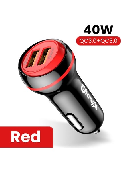 Kırmızı Qc3.0 USB Elough USB C Araç Şarj Cihazı Hızlı Şarj 3.0 Pd Tip C Şarj Cihazı 20W Hızlı Araç Telefonu Şarj Cihazı iPhone Xiaomi Huawei Samsung Için (Yurt Dışından)