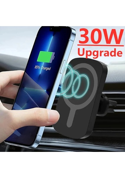 Md2 Siyah Kablo Yok 30W Araç Manyetik Kablosuz Şarj Cihazı iPhone 13 12 Pro Max Mini Hızlı Kablosuz Şarj Istasyonu Araç Şarj Cihazı Telefon Tutucu Standı (Yurt Dışından) fiyatları