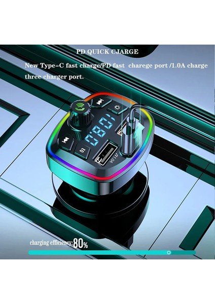 1m C2C Araba Bluetooth Puro Çakmak Radyo Fm Verici Pd 20W Tip-C Çift USB LED Renkli Ortam Işığı Şarj Cihazı Mp3 Müzik Çalar (Yurt Dışından) indirimleri