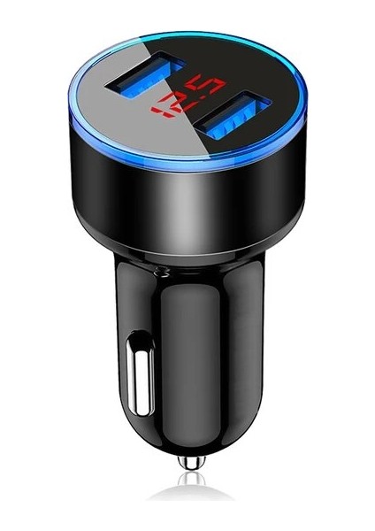 Siyah 3.1A LED Ekranlı Çift USB Araç Şarj Cihazı Evrensel Cep Telefonu Araç Şarj Cihazı Xiaomi Samsung S8 iPhone 6 6 S 7 8 Artı Tablet (Yurt Dışından)