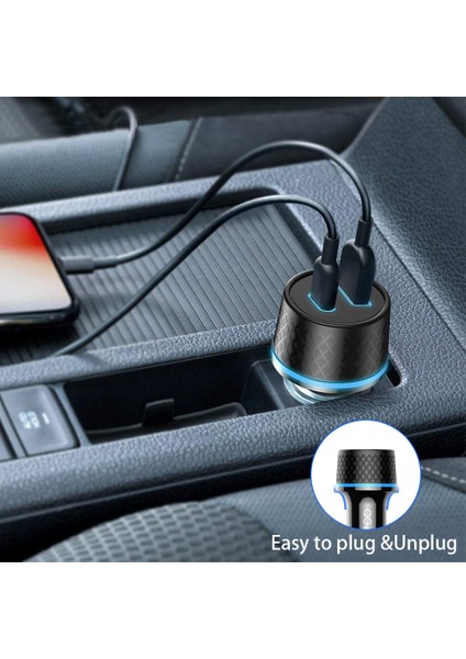 Siyah 38W USB Araç Şarj Cihazı Tip C Hızlı Şarj Qc 3.0 Araç Telefonu Şarj Cihazı iphone Samsung Xiaomi Pd USB C Şarj Cihazı Çakmak (Yurt Dışından) modelleri
