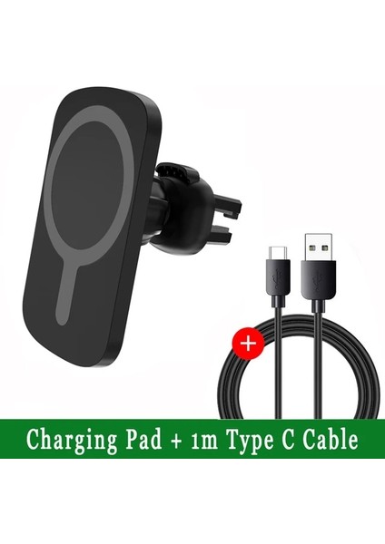 Md3 Siyah Kablolu 30W Manyetik Araç Kablosuz Şarj Cihazı Araç Telefonu Tutucu Standı iPhone 13 12 Pro Max Mini Hızlı Kablosuz Araç Şarj Cihazları (Yurt Dışından)