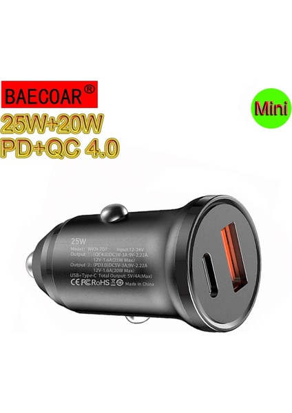 iphone Kablosuyla Siyah Baecoar USB C Araç Şarj Cihazı 25W Hızlı Şarj 4 Araç USB Şarj Cihazı 20W Pd 3.0 iPhone Samsung Xiaomi Telefonları Için Hızlı Şarj Adaptörü (Yurt Dışından) modelleri