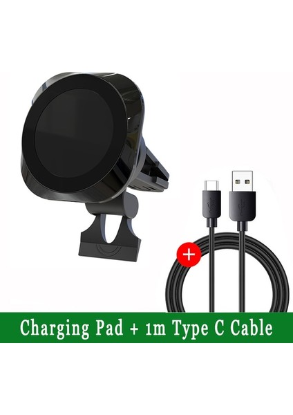 Md1 Siyah Kablolu 30W Hızlı Manyetik Kablosuz Şarj Cihazı Araba Hava Firar Telefon Tutucu Dağı Macsafe Kılıfı ile Uyumlu iPhone 12 13 Pro Mini Max (Yurt Dışından)