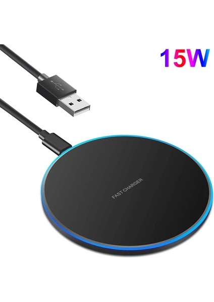 15W Siyah 30W Hızlı Kablosuz Şarj Aleti Pedi Samsung S21 S20 S10 Tipi USB Hızlı Indüksiyon Şarj iPhone 14 13 12 11 Pro 8 x Xs Xr Max (Yurt Dışından)